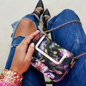 💕 Ted Baker MINI Art Print Floral Fabric Crossbody Bag